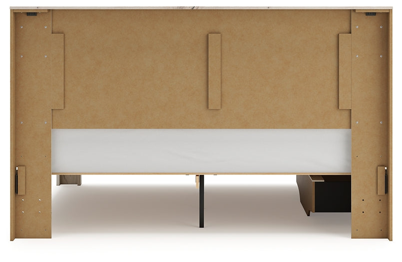 Lawroy King Panel Bed with Mirrored Dresser, Chest and Nightstand