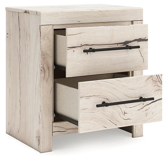 Lawroy King Panel Bed with Mirrored Dresser, Chest and Nightstand