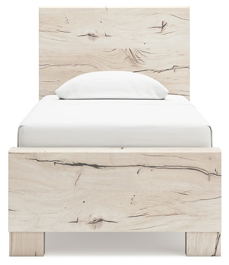 Lawroy Twin Panel Bed with Mirrored Dresser, Chest and Nightstand