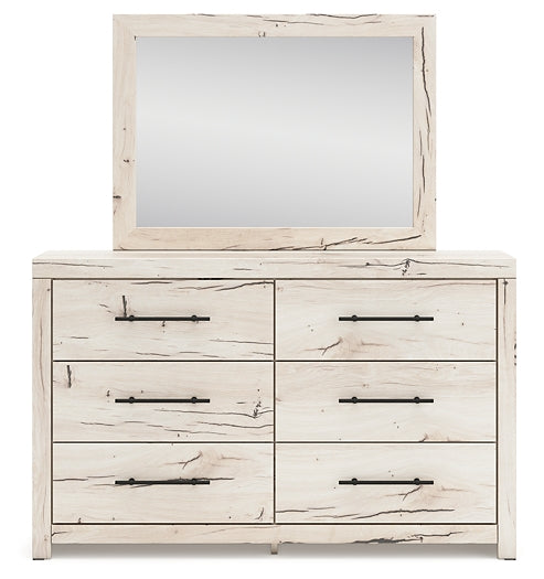 Lawroy Twin Panel Bed with Storage with Mirrored Dresser and Chest