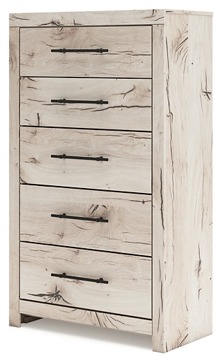 Lawroy King Panel Storage Bed with Mirrored Dresser, Chest and Nightstand