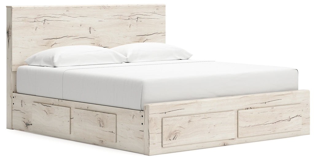 Lawroy King Panel Storage Bed with Mirrored Dresser, Chest and Nightstand