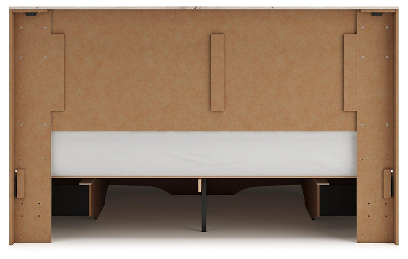 Lawroy King Panel Storage Bed with Mirrored Dresser and Chest