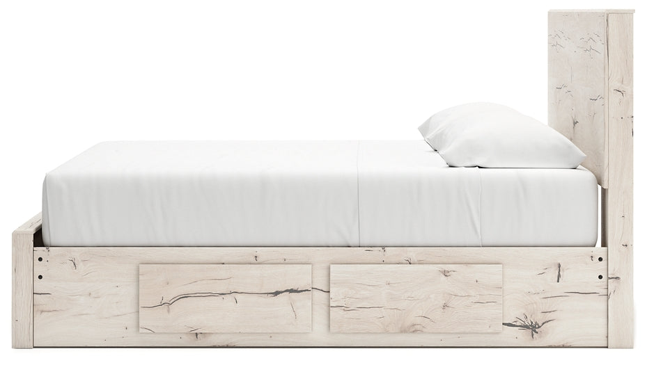 Lawroy King Panel Storage Bed with Mirrored Dresser and Chest