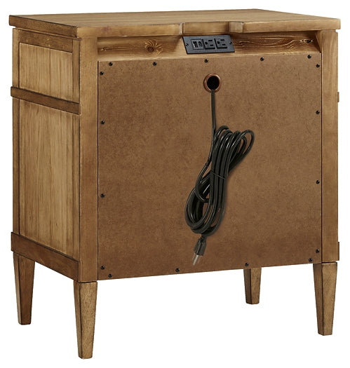 Sharlance King Upholstered Panel Bed with Mirrored Dresser and Nightstand