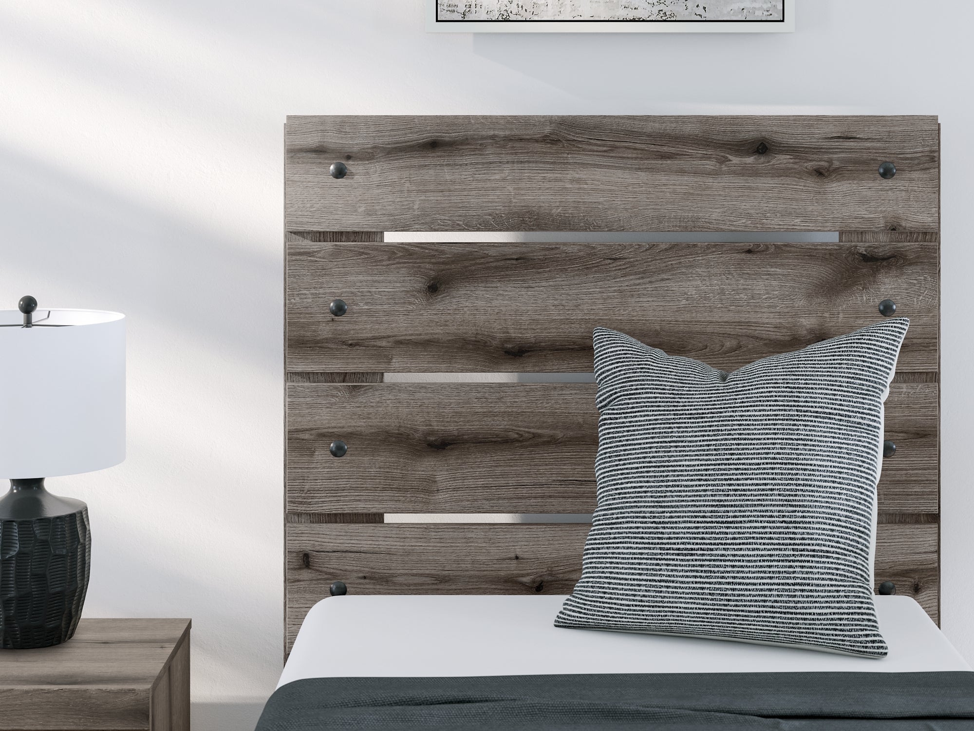 Graystorm Twin Panel Bed with Mirrored Dresser and Chest