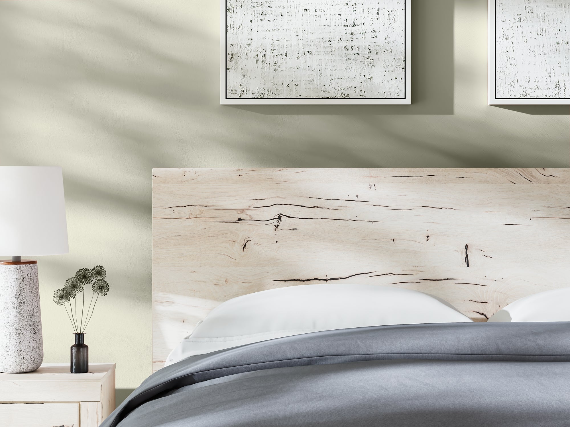 Lawroy King Panel Headboard with Mirrored Dresser and Nightstand