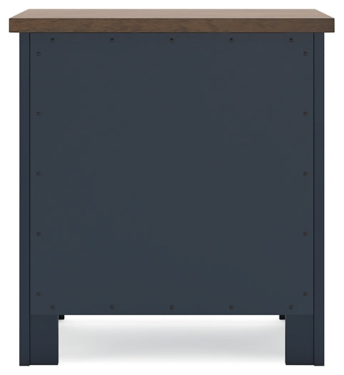 Landocken Full Panel Headboard with Mirrored Dresser and Nightstand