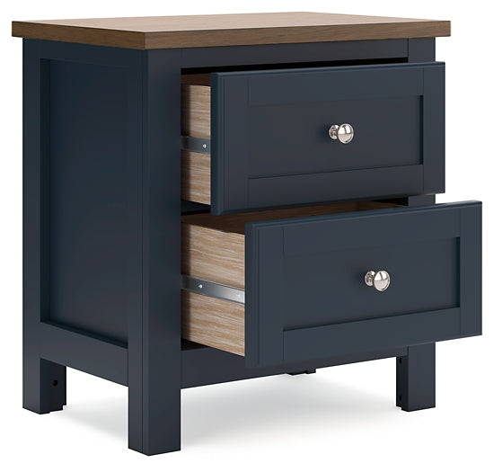 Landocken Full Panel Headboard with Mirrored Dresser and Nightstand