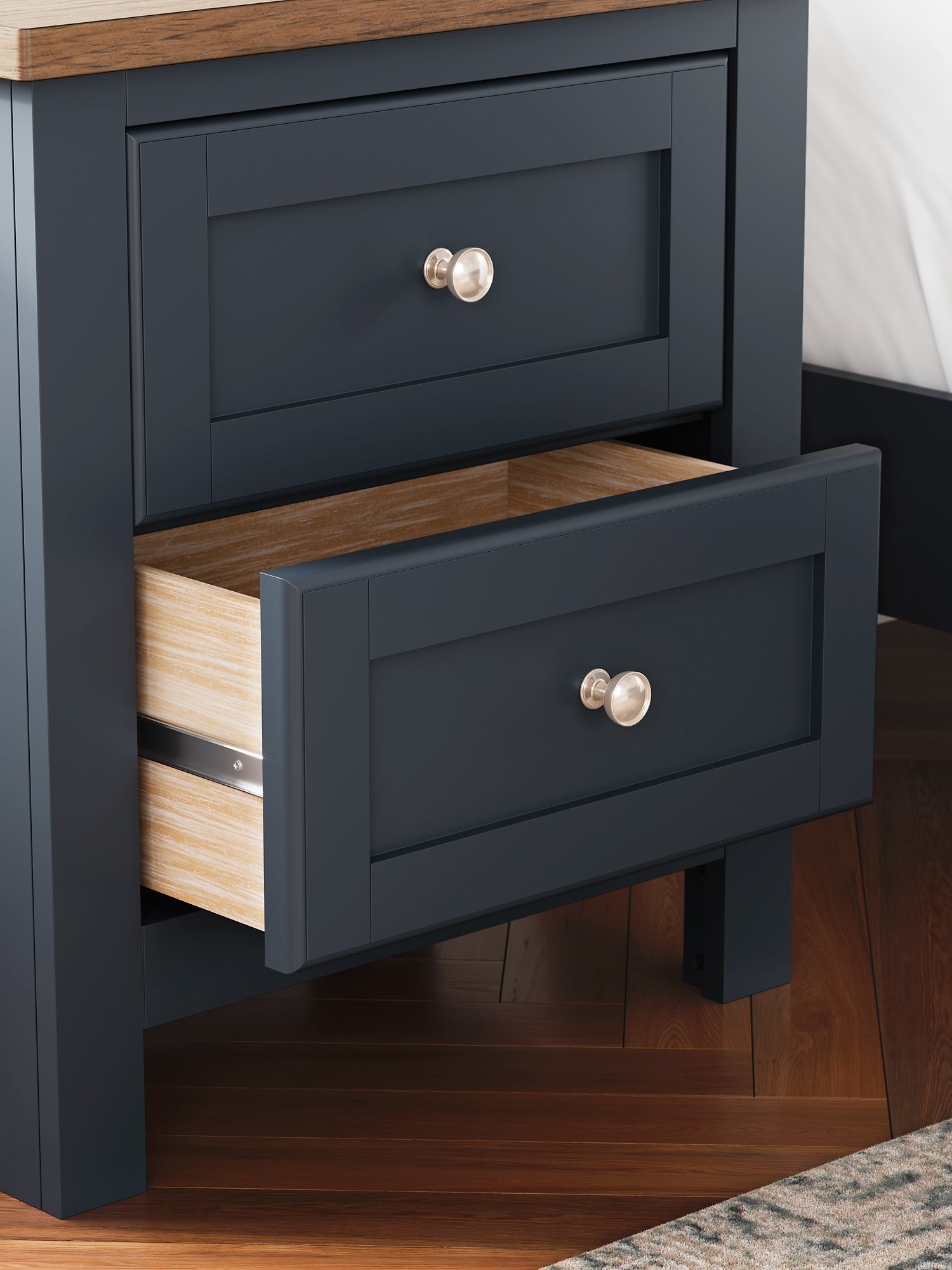 Landocken Full Panel Headboard with Mirrored Dresser and Nightstand