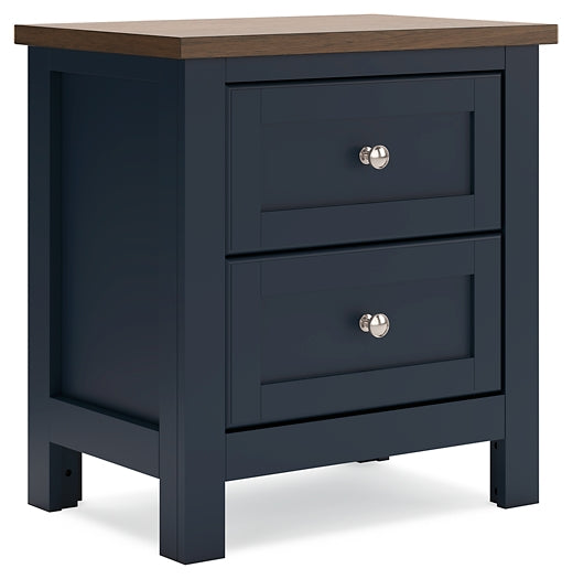 Landocken Queen Panel Headboard with Mirrored Dresser, Chest and Nightstand