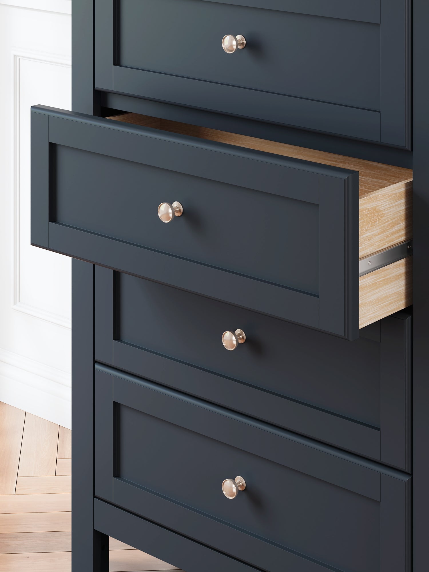 Landocken Queen Panel Headboard with Mirrored Dresser, Chest and Nightstand