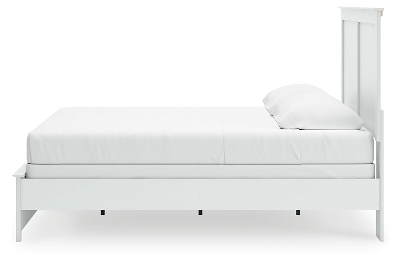 Bostwick Shoals King Panel Bed with Mirrored Dresser and Nightstand