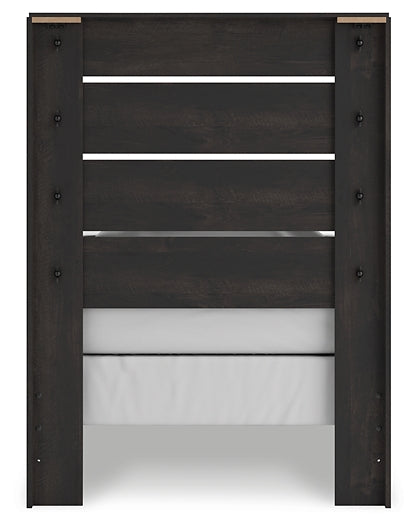Hollivern Twin Panel Bed with Mirrored Dresser and Nightstand