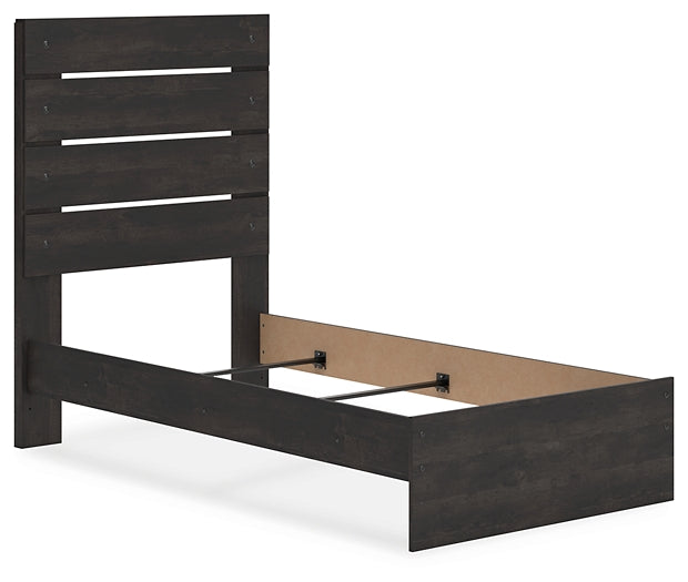 Hollivern Twin Panel Bed with Mirrored Dresser, Chest and Nightstand