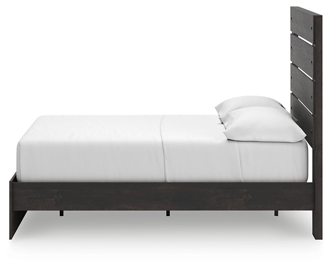 Hollivern Full Panel Bed with Storage with Mirrored Dresser