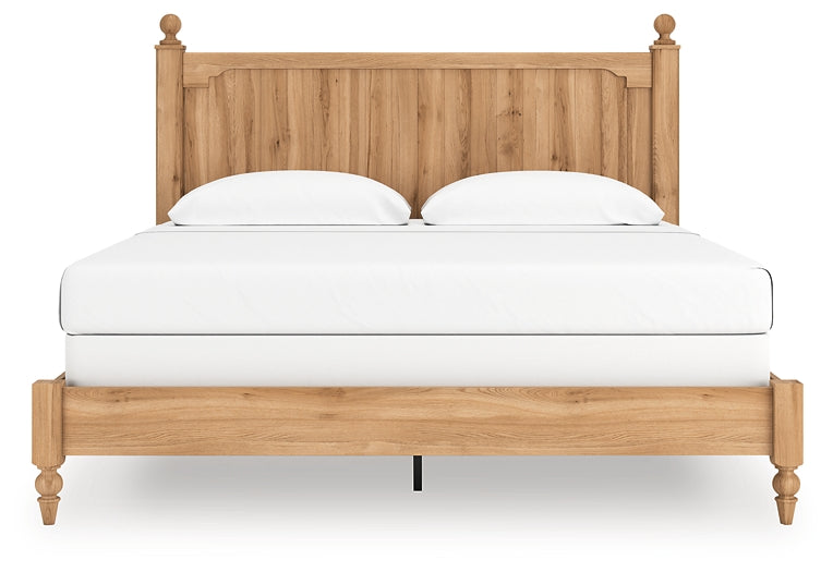 Aleaport King Panel Bed with Mirrored Dresser and Nightstand