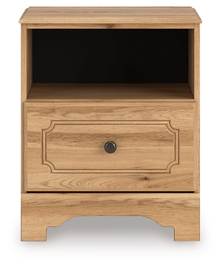 Aleaport King Panel Bed with Mirrored Dresser and Nightstand