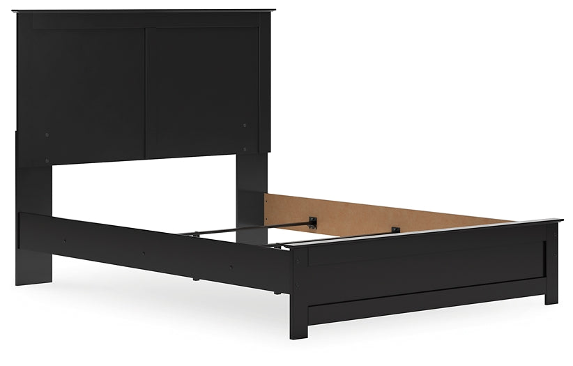 Maribel Queen Panel Bed with Mirrored Dresser and Chest