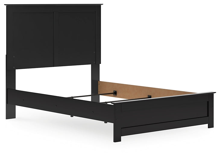 Maribel Full Panel Bed with Mirrored Dresser