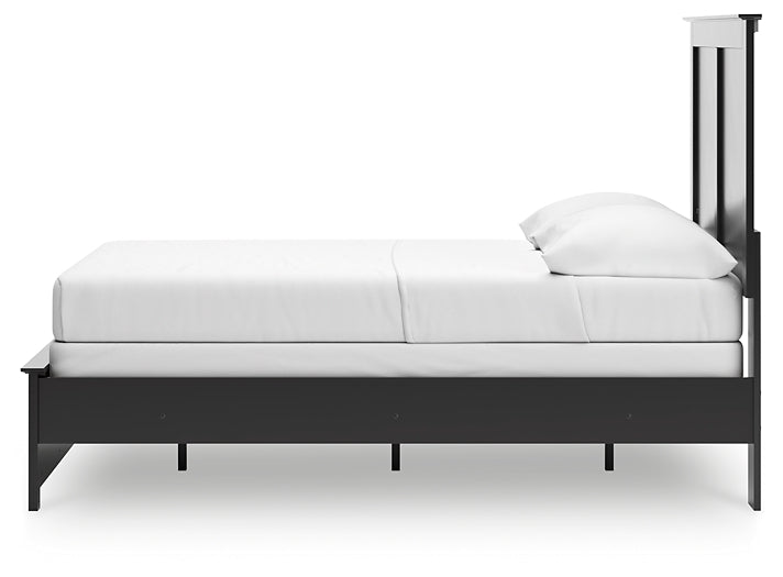 Maribel Full Panel Bed with Mirrored Dresser