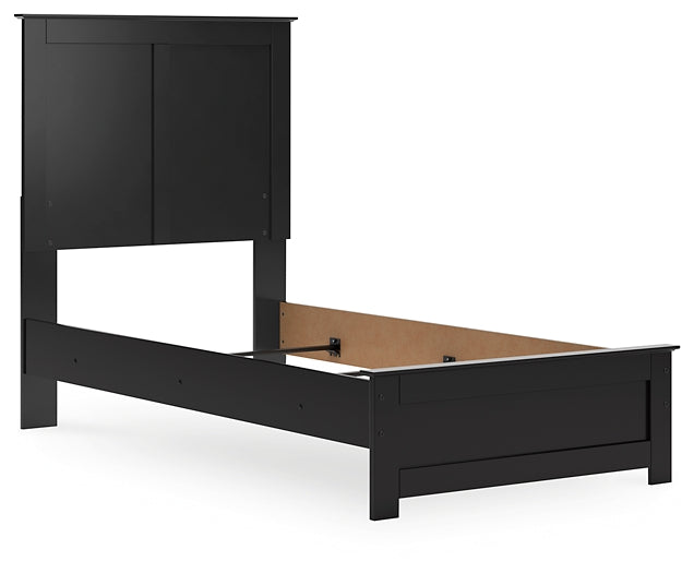 Maribel Twin Panel Bed with Mirrored Dresser and Chest