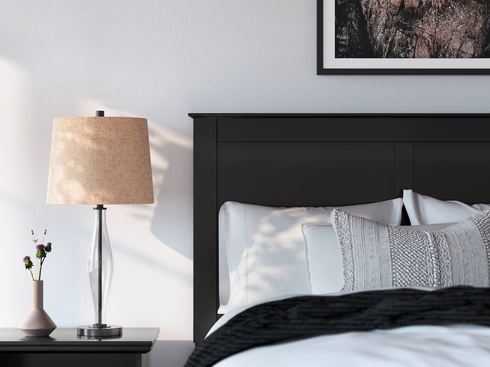 Maribel Full Panel Bed with Mirrored Dresser, Chest and Nightstand