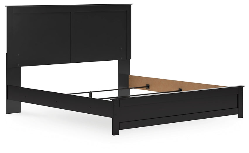 Maribel King Panel Bed with Mirrored Dresser and Nightstand