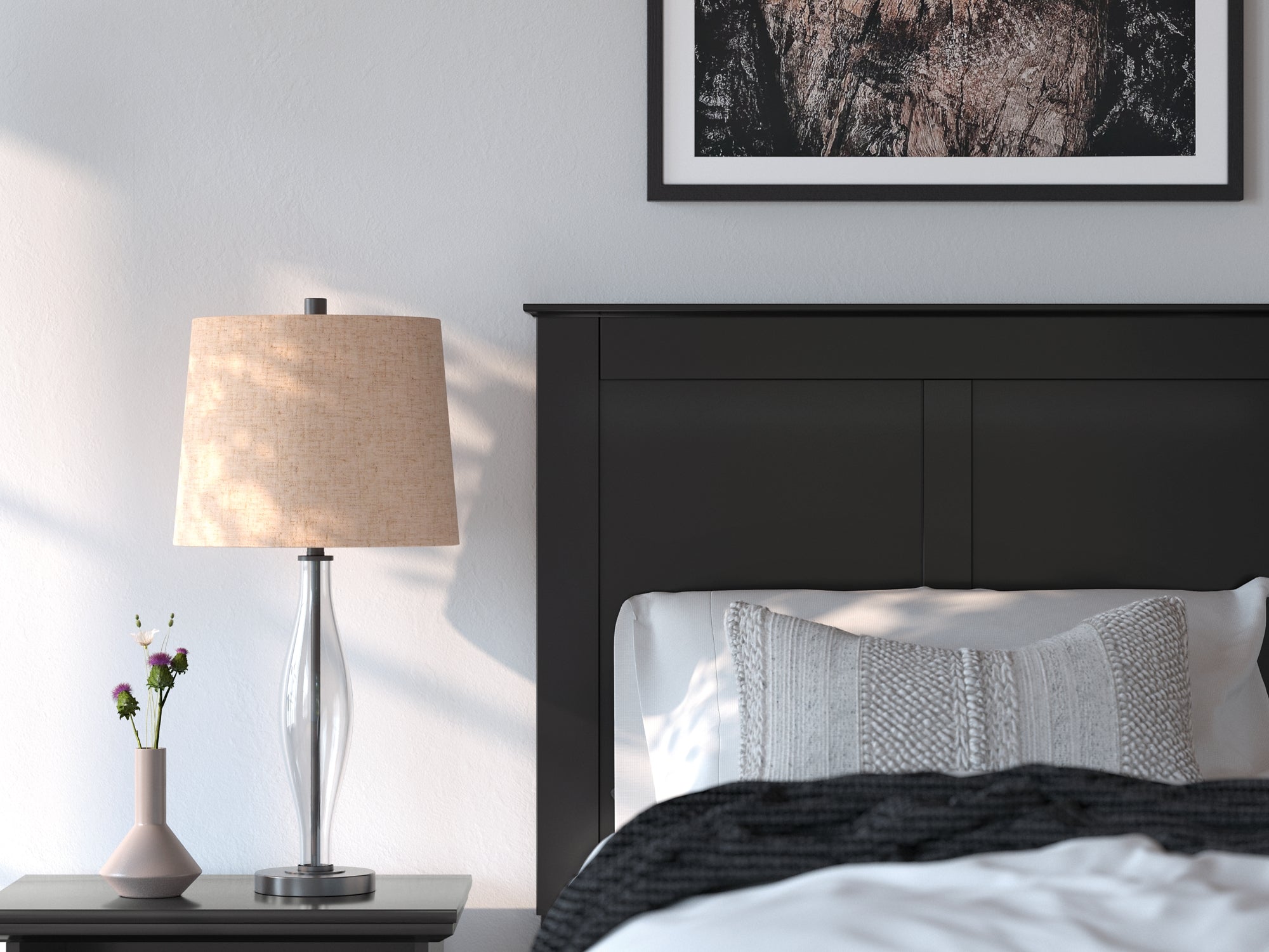 Maribel Twin Panel Bed with Mirrored Dresser and Chest