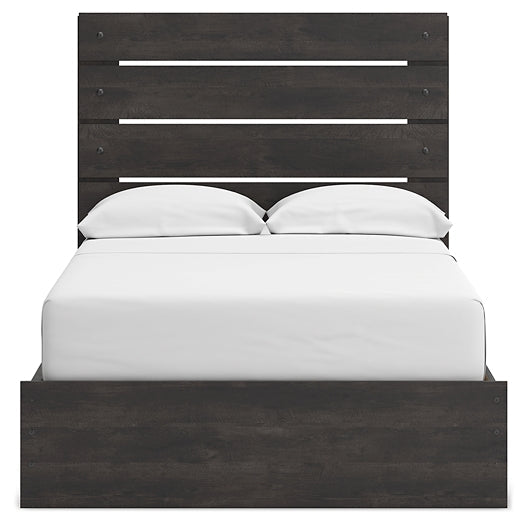 Hollivern Full Panel Bed with Storage with Mirrored Dresser and Chest