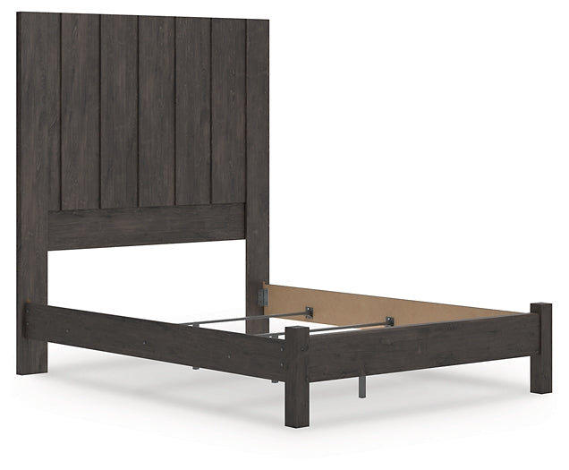 Fraluna Queen Panel Bed with Mirrored Dresser and Nightstand