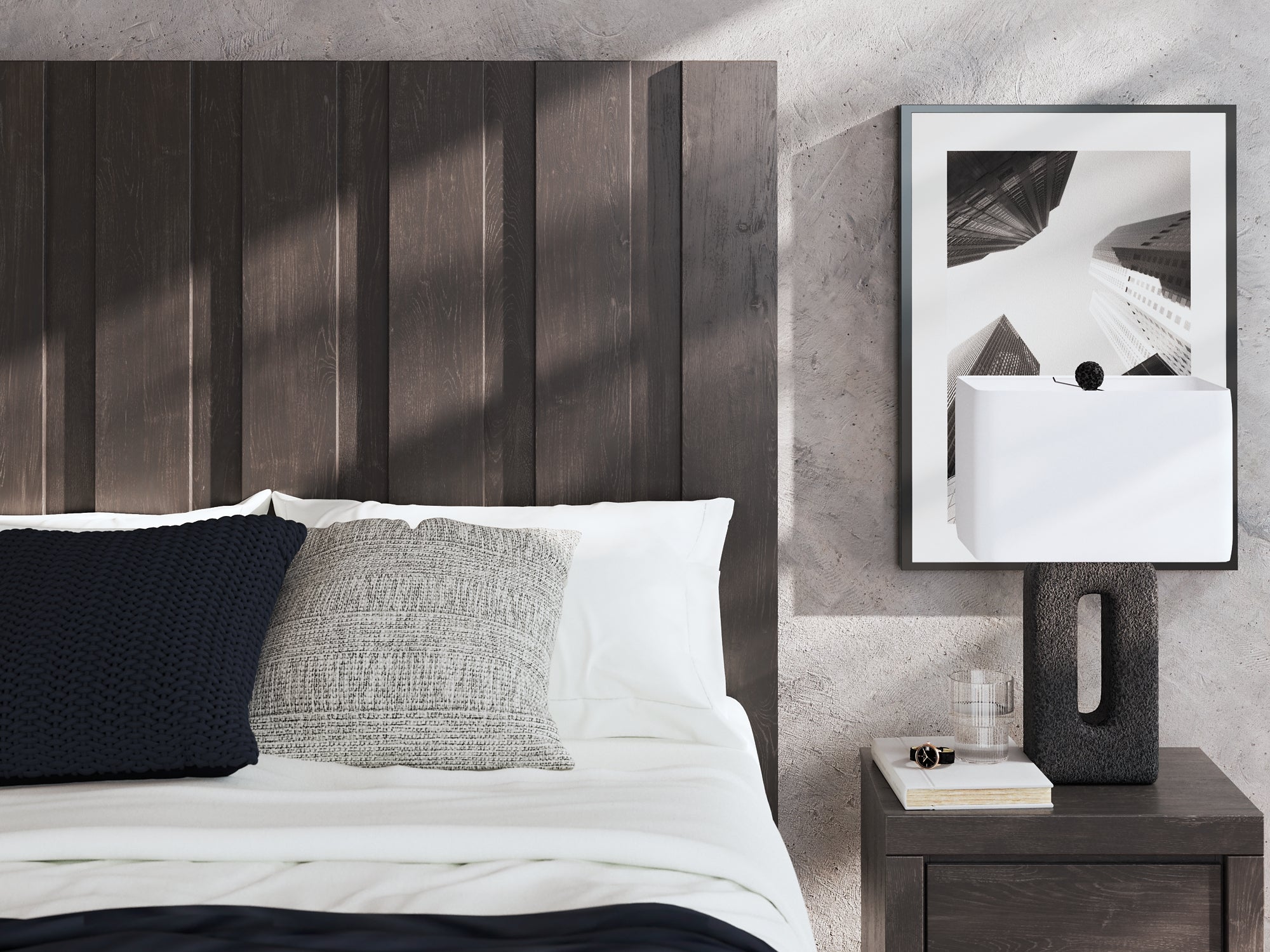 Fraluna Queen Panel Bed with Mirrored Dresser and Chest