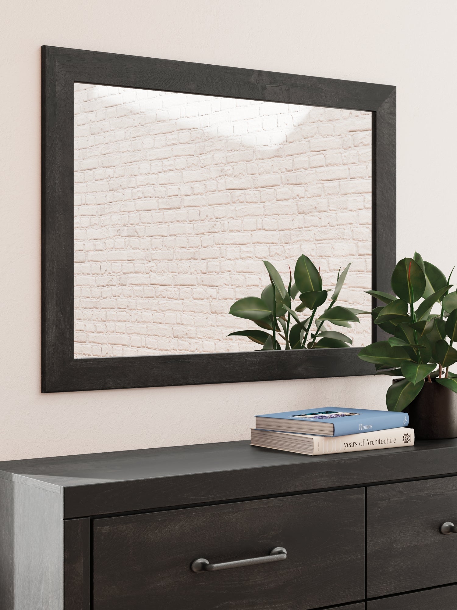 Hollivern Twin Panel Bed with Storage with Mirrored Dresser