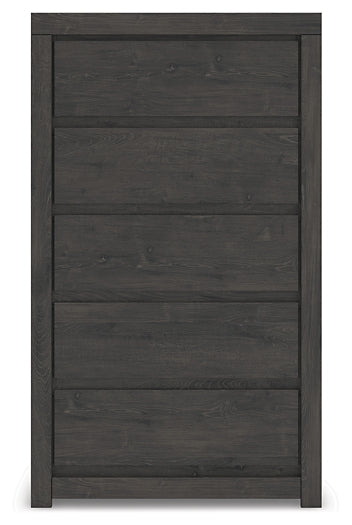 Fraluna Queen Panel Bed with Mirrored Dresser, Chest and Nightstand