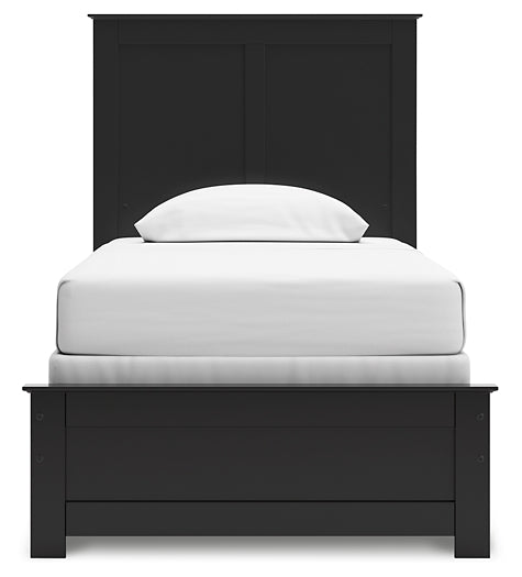 Maribel Twin Panel Bed with Mirrored Dresser