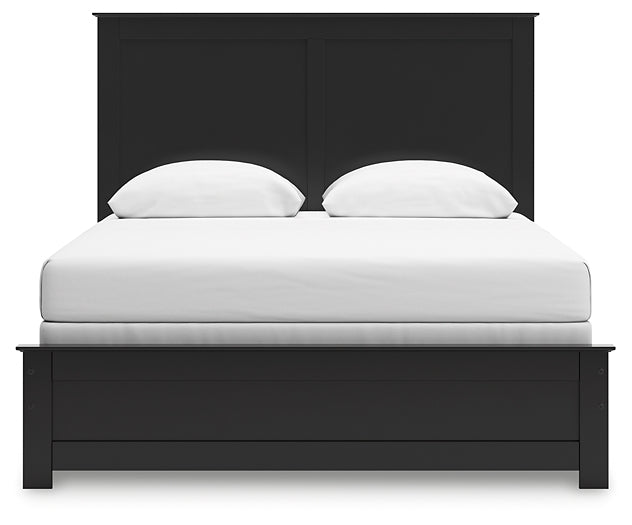 Maribel Queen Panel Bed with Mirrored Dresser and Nightstand
