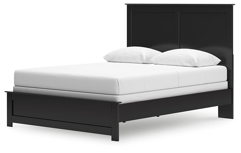Maribel Queen Panel Bed with Mirrored Dresser and Nightstand