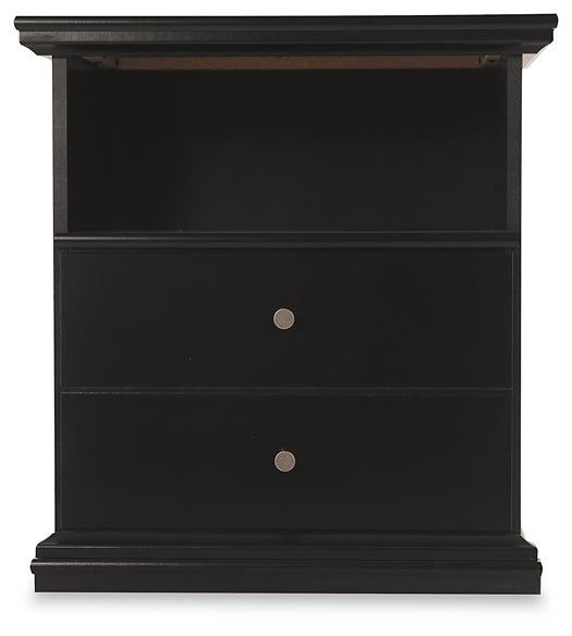 Maribel Queen Panel Bed with Mirrored Dresser and Nightstand