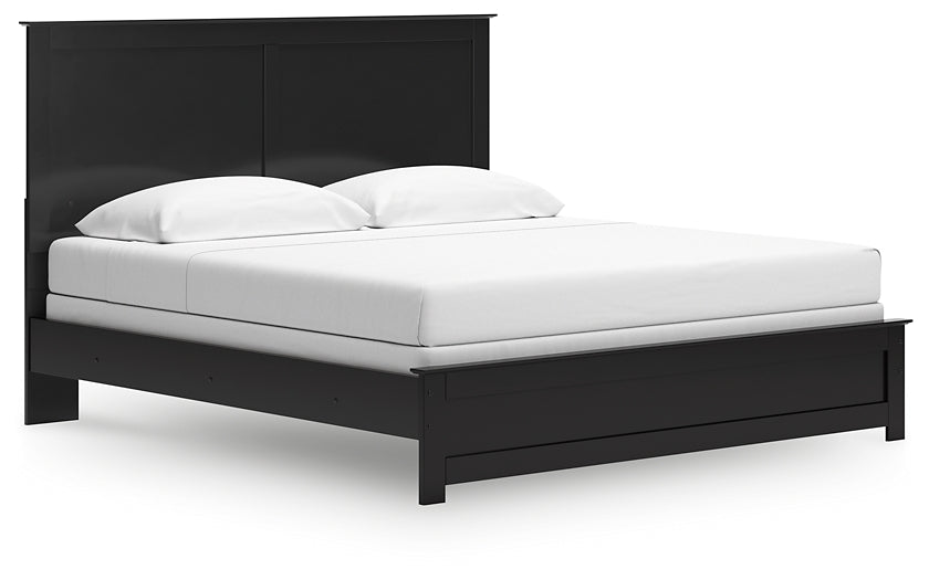 Maribel King Panel Bed with Mirrored Dresser