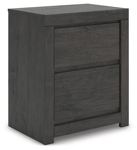 Fraluna King Panel Storage Bed with Mirrored Dresser and Nightstand