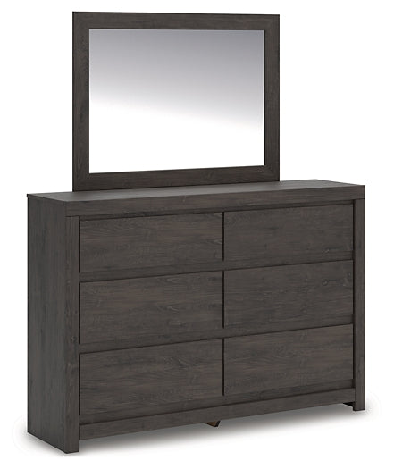 Fraluna Queen Panel Storage Bed with Mirrored Dresser