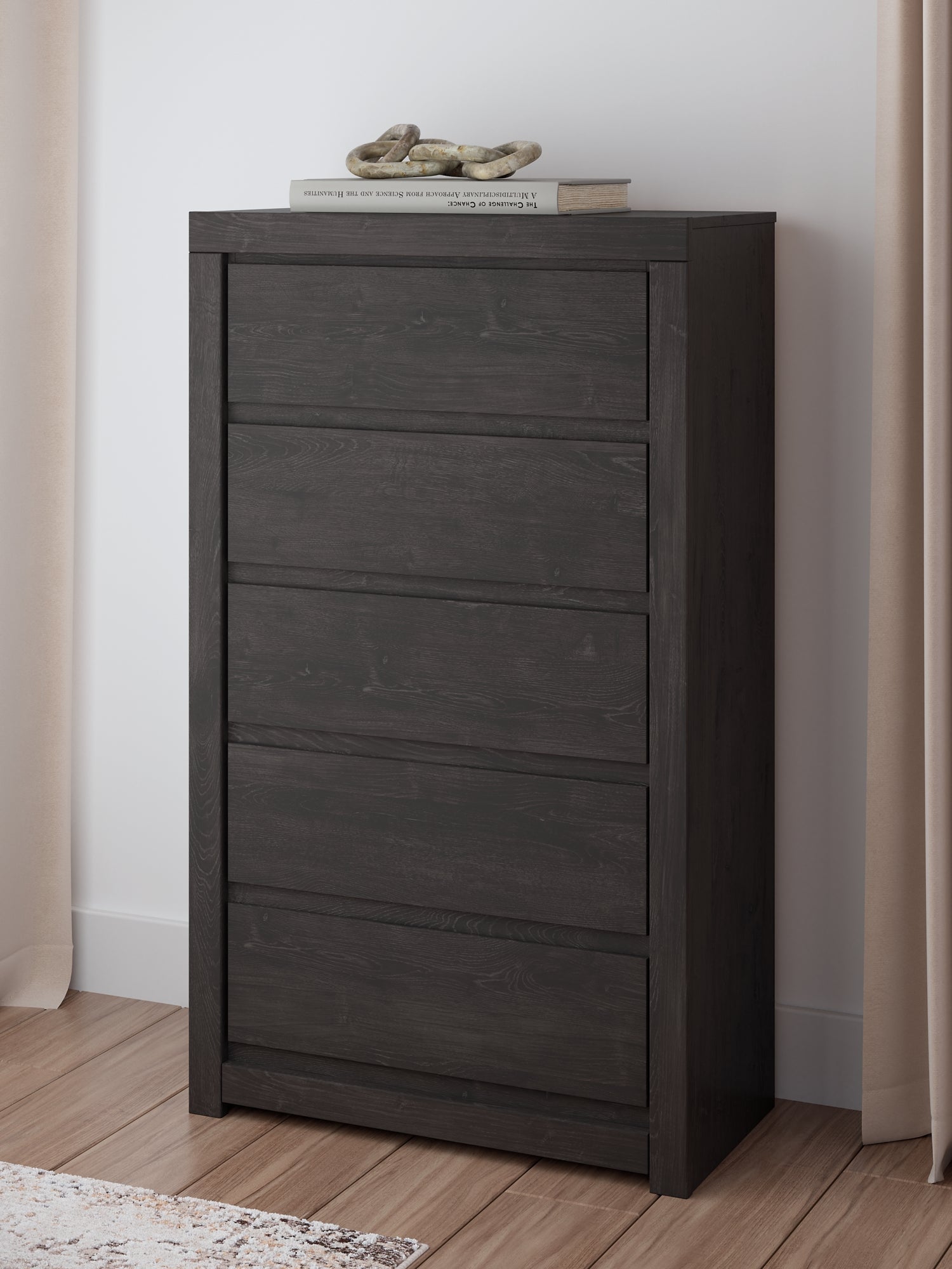 Fraluna King Panel Bed with Mirrored Dresser, Chest and Nightstand