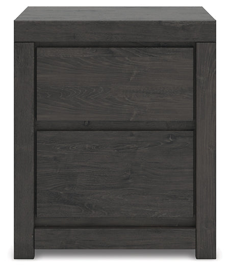 Fraluna King Panel Bed with Mirrored Dresser and Nightstand
