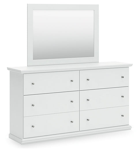 Bostwick Shoals Twin Panel Bed with Mirrored Dresser