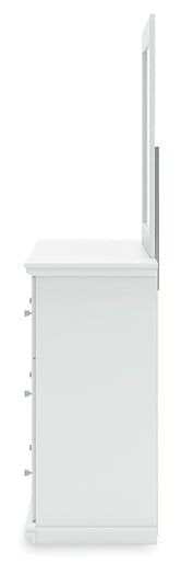Bostwick Shoals Twin Panel Bed with Mirrored Dresser
