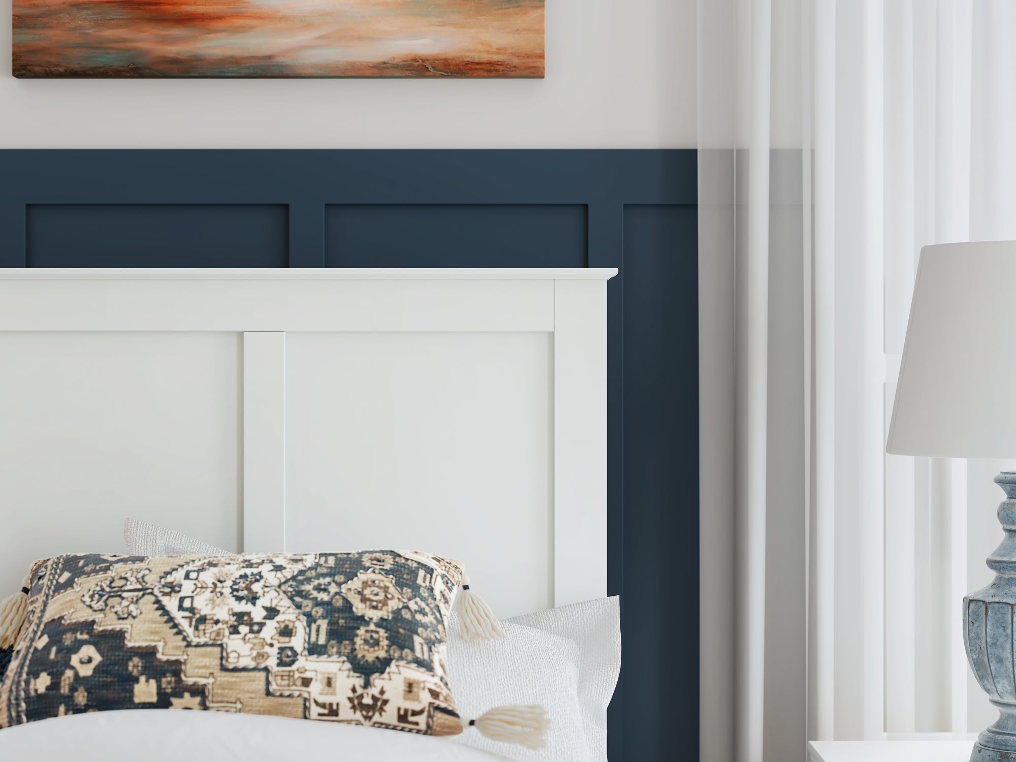 Bostwick Shoals Twin Panel Bed with Mirrored Dresser and Chest