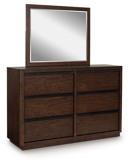 Dilenno Queen Canopy Bed with Mirrored Dresser
