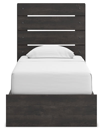 Hollivern Twin Panel Storage Bed with Mirrored Dresser