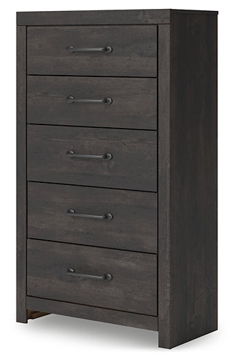 Hollivern Twin Panel Storage Bed with Mirrored Dresser and Chest