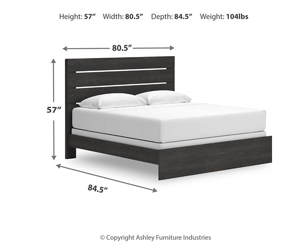 Hollivern King Panel Bed with Mirrored Dresser